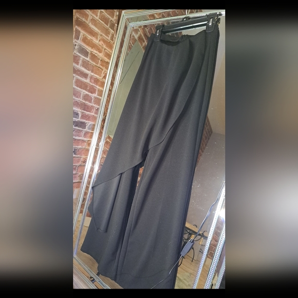 Pants - AKIRA GOTH Looking Elegant Black Wide-Leg Pants